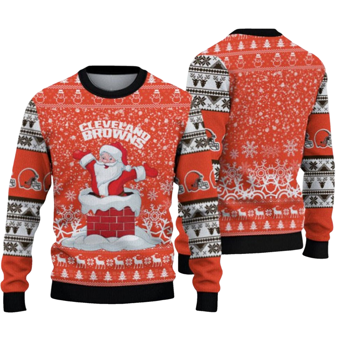 2026 Browns Santa Ugly Christmas Sweater - Moonbestprint