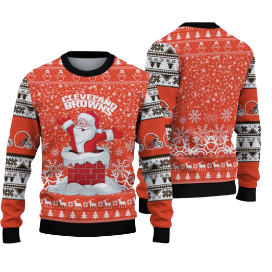 2026 Browns Santa Ugly Christmas Sweater - Moonbestprint