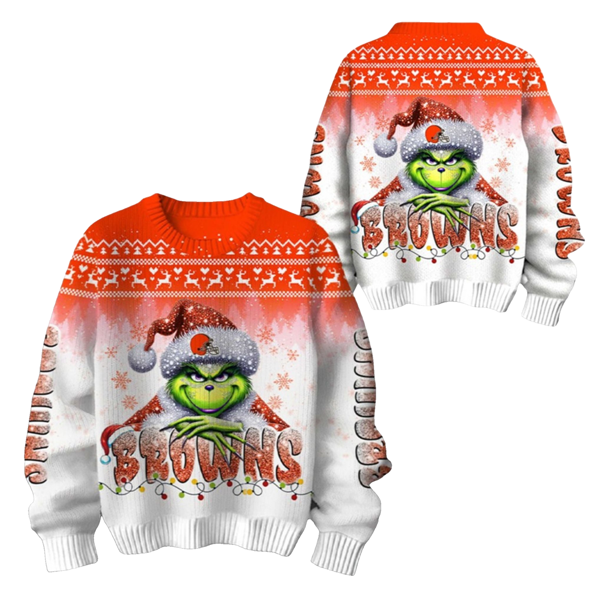 2026 Browns Grnch Season Christmas Ugly Sweater - Moonbestprint