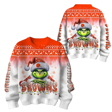 2026 Browns Grnch Season Christmas Ugly Sweater - Moonbestprint