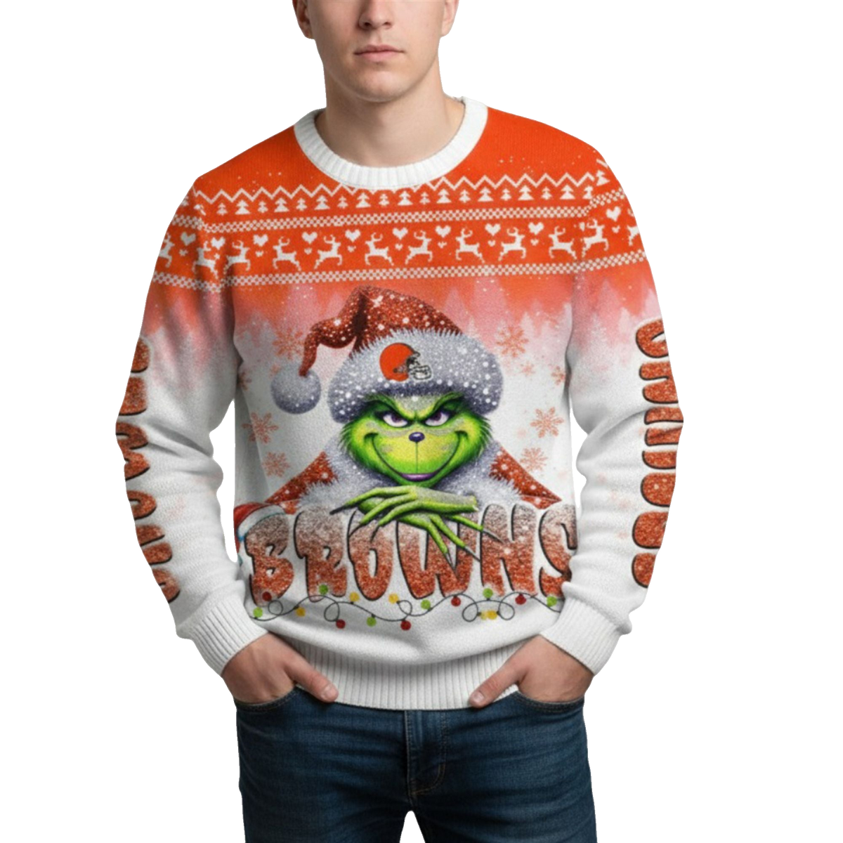 2026 Browns Grnch Season Christmas Ugly Sweater - Moonbestprint