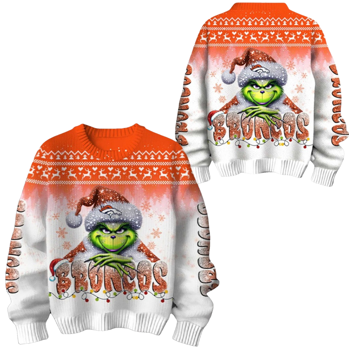 2026 Broncos Grnch Season Christmas Ugly Sweater - Moonbestprint