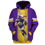 Minnesota Vikings Adam Thielen 19 Jersey With Signature AOP Hoodie - Moonbestprint