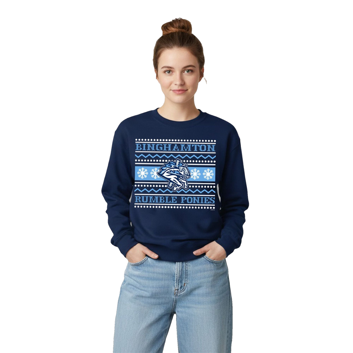 2026 Binghamton Rumble Ponies Jolly Ugly Sweater - Moonbestprint
