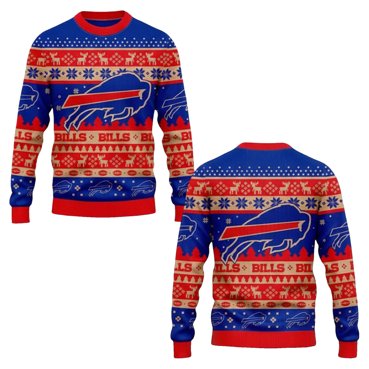 2026 Bills Holiday Touchdown Ugly Christmas Sweater - Moonbestprint