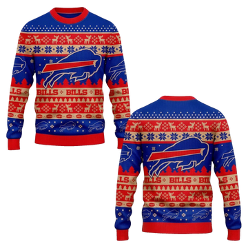 2026 Bills Holiday Touchdown Ugly Christmas Sweater - Moonbestprint