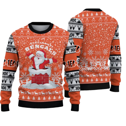 2026 Bengals Santa Ugly Christmas Sweater - Moonbestprint