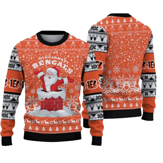 2026 Bengals Santa Ugly Christmas Sweater - Moonbestprint