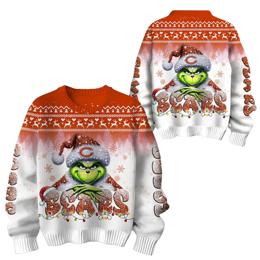 2026 Bears Grnch Season Christmas Ugly Sweater - Moonbestprint