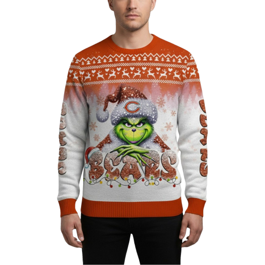2026 Bears Grnch Season Christmas Ugly Sweater - Moonbestprint