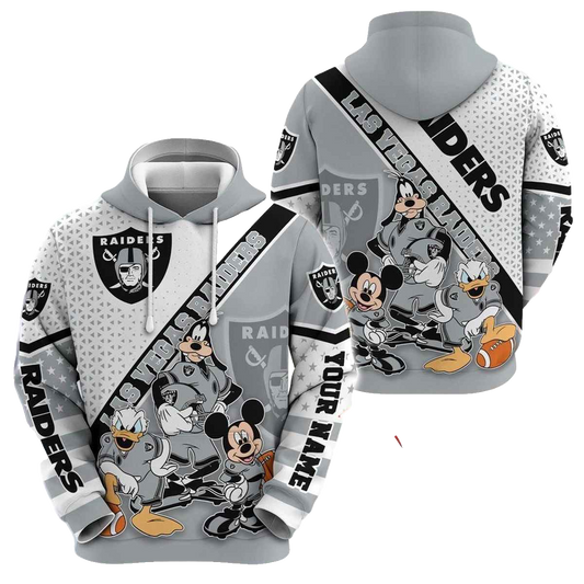 Personalized Las Vegas Raiders Mickey Mouse Character Cartoon Movie AOP Hoodie - Moonbestprint