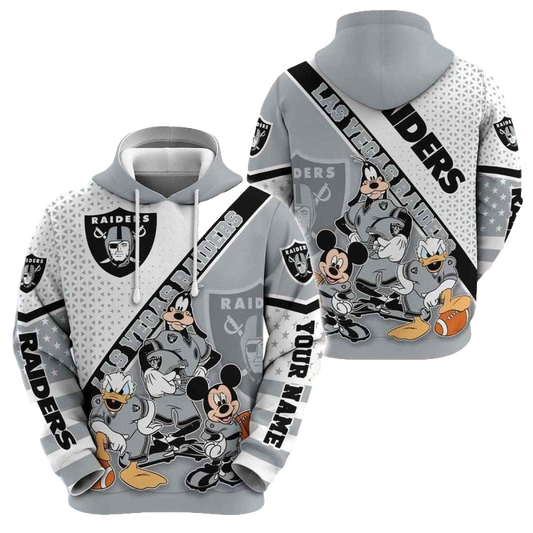 Personalized Las Vegas Raiders Mickey Mouse Character Cartoon Movie AOP Hoodie - Moonbestprint