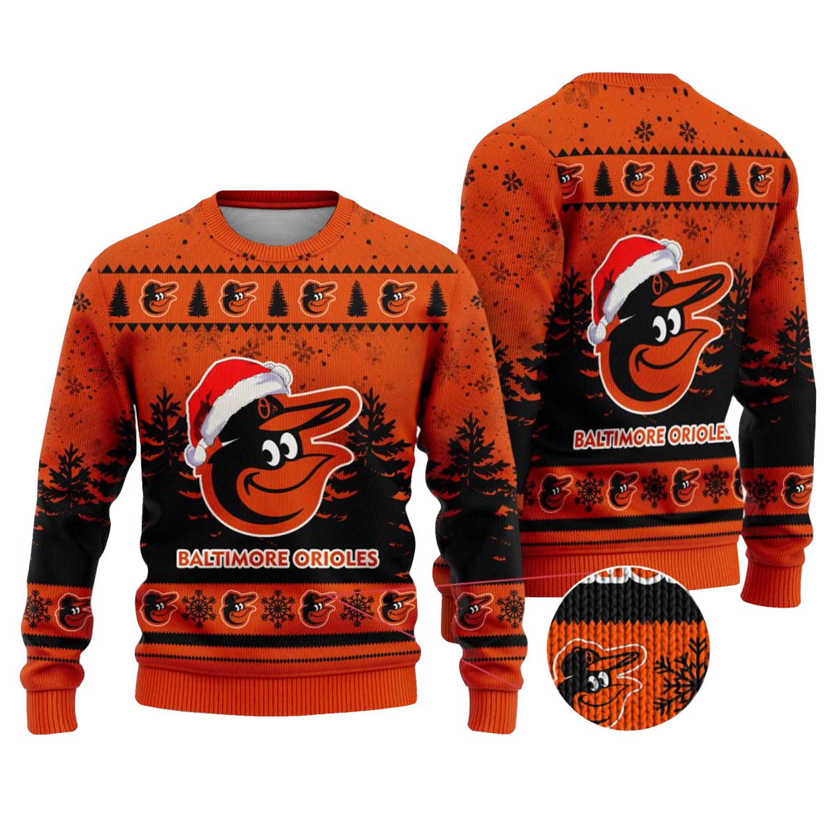 2025 Baltimore Orioles Snowflakes Christmas Ugly Sweater – Moonbestprint