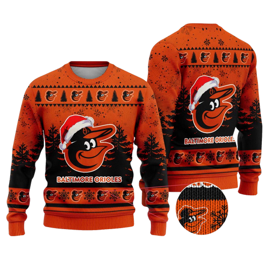 2025 Baltimore Orioles Snowflakes Christmas Ugly Sweater – Moonbestprint