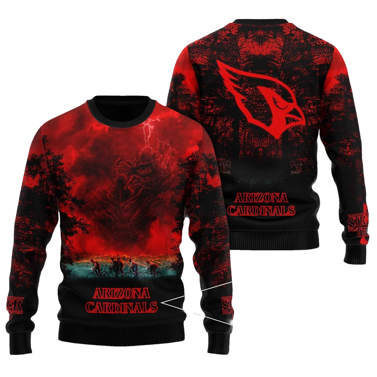 2025 Arizona Cardinals Stranger Things Ugly Sweater – Moonbestprint