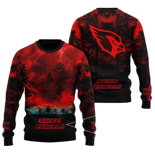 2025 Arizona Cardinals Stranger Things Ugly Sweater – Moonbestprint