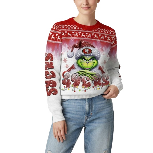 2026 49ers Grnch Season Christmas Ugly Sweater - Moonbestprint