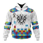 Personalized Las Vegas Raiders Autism Awareness AOP Hoodie - Moonbestprint