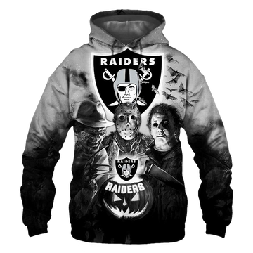 Las Vegas Raiders Halloween Horror Night Gift For Fans AOP Hoodie - Moonbestprint