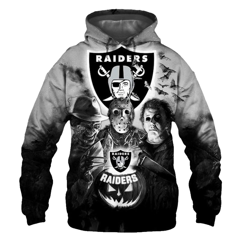 Las Vegas Raiders Halloween Horror Night Gift For Fans AOP Hoodie - Moonbestprint