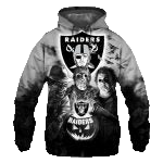 Las Vegas Raiders Halloween Horror Night Gift For Fans AOP Hoodie - Moonbestprint