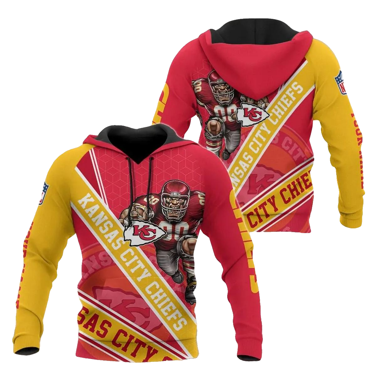 Personalized Kansas City Chiefs Mascot Graphic Hoodie Unisex Fan Gift - Moonbestprint