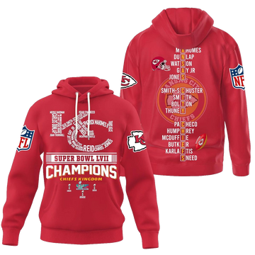 Kansas City Chiefs Super Bowl Lvii Champions Red Graphic Hoodie - Unisex - Moonbestprint