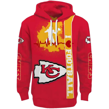 Kansas City Chiefs Red Graphic Hoodie Unisex Football Fan Gift - Moonbestprint