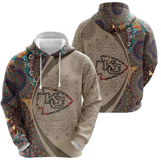 Kansas City Chiefs Mandala Graphic Hoodie Unisex Fan-Made Sweatshirt - Moonbestprint