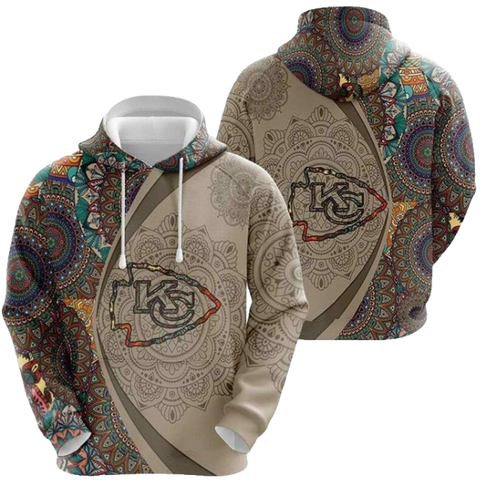 Kansas City Chiefs Mandala Graphic Hoodie Unisex Fan-Made Sweatshirt - Moonbestprint