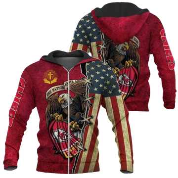 Kansas City Chiefs Eagle Patriotic Pride Unisex Hoodie Fan-Made Gift - Moonbestprint