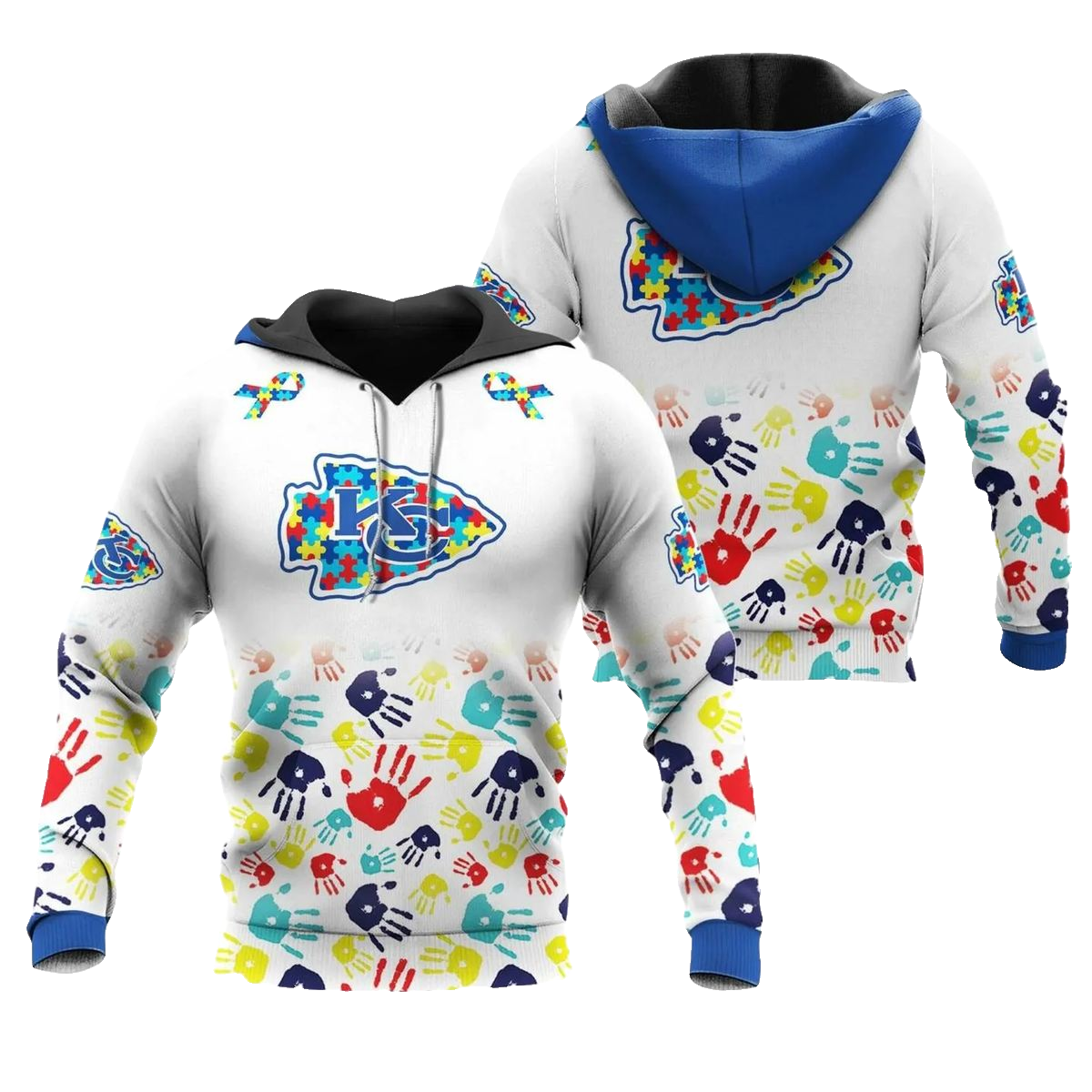 Kansas City Chiefs Autism Awareness Unisex Graphic Hoodie Fan-Made Gift - Moonbestprint