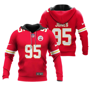 Chris Jones #95 Kansas City Chiefs Football Hoodie Unisex Fan Gift - Moonbestprint