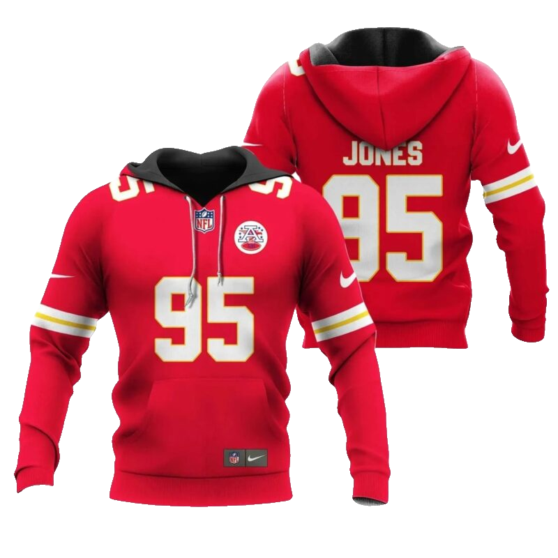 Chris Jones #95 Kansas City Chiefs Football Hoodie Unisex Fan Gift - Moonbestprint