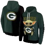 Personalized Green Bay Packers Baby Yoda Green Black Aop Hoodie - Moonbestprint