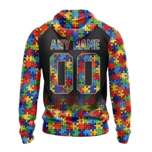 Personalized Dallas Cowboys Autism Awareness AOP Hoodie - Moonbestprint