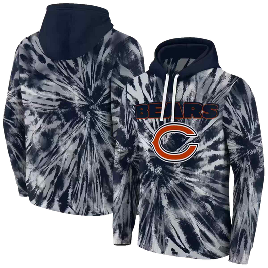Chicago Bears Tie Dye Pattern Blue AOP Hoodie -  Moonbestprint