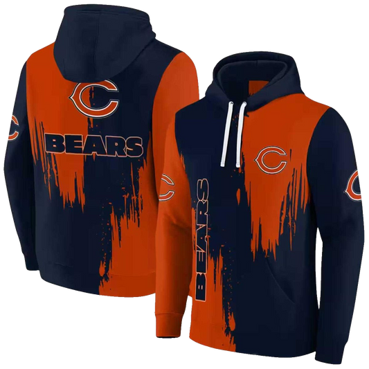 Chicago Bears Splatter Effect Blue AOP Hoodie -  Moonbestprint