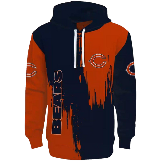 Chicago Bears Splatter Effect Blue AOP Hoodie -  Moonbestprint