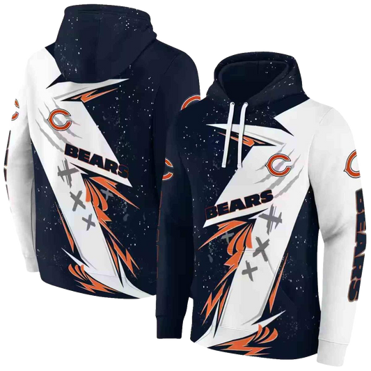 Chicago Bears Logo And Dynamic Slash Blue White AOP Hoodie -  Moonbestprint