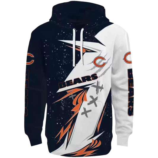 Chicago Bears Logo And Dynamic Slash Blue White AOP Hoodie -  Moonbestprint