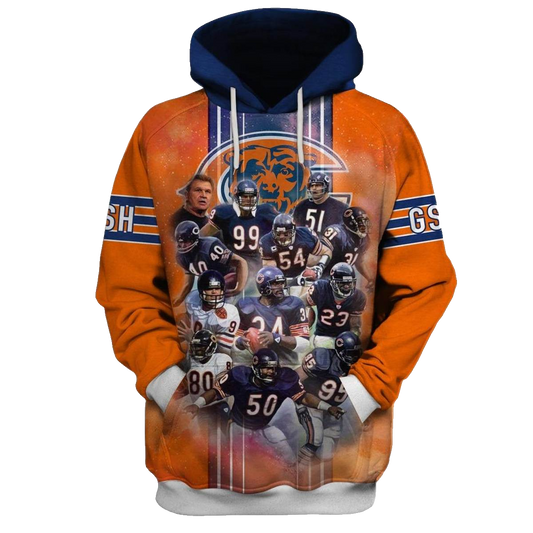 Chicago Bears Hall of Famers AOP Hoodie -  Moonbestprint
