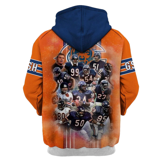 Chicago Bears Hall of Famers AOP Hoodie -  Moonbestprint
