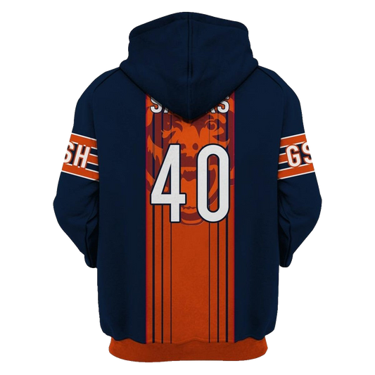 Chicago Bears Gale Sayers 40 Signature AOP Hoodie -  Moonbestprint