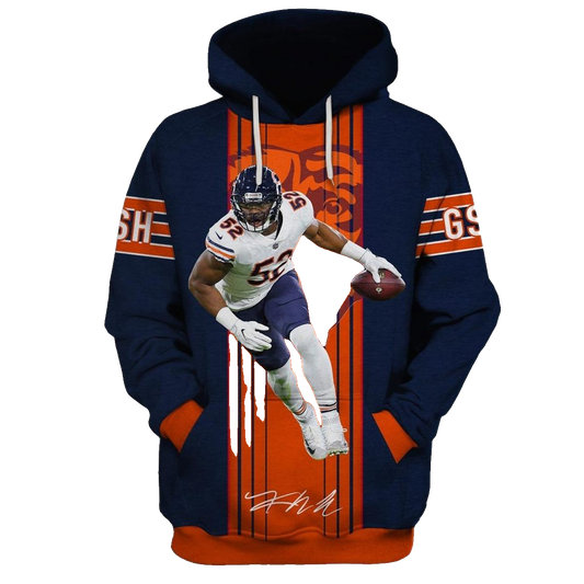 Chicago Bears Bears Khalil Mack 52 Signature AOP Hoodie -  Moonbestprint