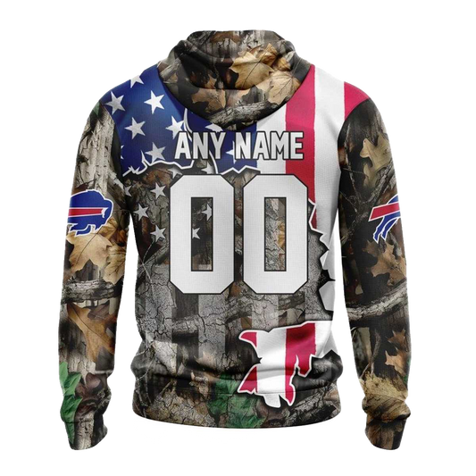 Personalized Buffalo Bills Usa Flag Camo Realtree Hunting AOP Hoodie -  Moonbestprint