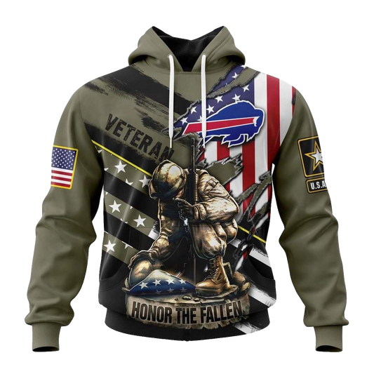 Personalized Buffalo Bills Veterans Honor The Fallen AOP Hoodie -  Moonbestprint