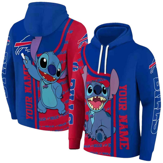 Personalized Buffalo Bills Stitch Blue AOP Hoodie -  Moonbestprint