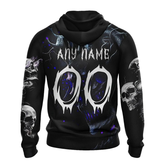 Personalized Buffalo Bills Skull Halloween Black AOP Hoodie -  Moonbestprint