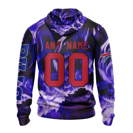 Personalized Buffalo Bills Skull Happy Halloween AOP Hoodie -  Moonbestprint
